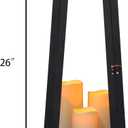 1Pack Decorative Big Lantern 25.2" H with Dancing Flame LED Timer Candle,ON/Off/Timer LED Candle with 6hours,Hanging Lantern for Outdoor Garden/Indoor Use.