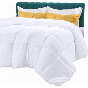 Utopia Bedding Comforters King Size, All Season Duvet Insert, Down Alternative Box Stitched Bed Comforter with Corner Tabs, Machine Washable (White) (King (Pack of 1))