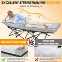 CYMULA Camping Cot Mattress 2in Memory Foam Sleeping Pad,Soft Warm Non-Slip Camping Mattress Topper with Retaining for Adults,Portable Roll up Pad for Travel（only Mattress）