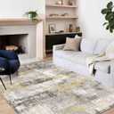 vivorug 8x10 Area Rugs, Stain Resistant Washable Rug for Living Room, Boho Vintage Inspired (Grey/ Medallion, 8'x10')