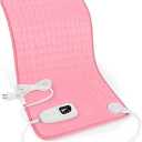 Deepsoon Heating Pad,Electric Heating Pads for Back,Neck,Abdomen,Moist Heating Pad for Shoulder,Knee,Arms,Legs,Dry/Moist Heat & Auto Shut Off,Christmas Gifts for Men and Women,BabyPink,24x12 Inch