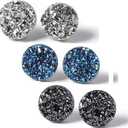 Atheniz Magnetology Lymphvity Germanium Earrings, Amo'Thea Lymphactive Mag Studs, 3 Pairs Crystal Magnetic Therapy Earrings, Magnetic Lymph Detox Earring (10mm)
