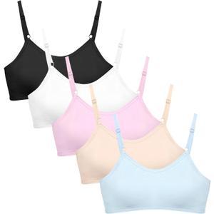 Nubofy Teens Training Bras for Girls Kids Padded Tweens Bra Adjustable Straps, Size: One Size
