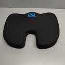 Everlasting Comfort Doctor Recommended Memory Foam Seat Cushion for Office Chairs & Car - Ergonomic Office Desk Accessories - Cushions for Tailbone Pain Relief, Sciatica & Back Support Pillow (01. Black)