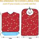 2 x Pafusen Stocking Stuffers for Adults Men Women, Adult Bibs for Men Women, Reusable Adult Bibs for Eating with Optional Crumb Catcher, Waterproof Washable Dining Clothing Protector (Red)