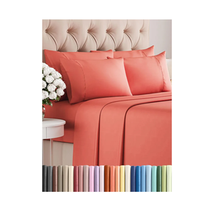 Queen 6 Piece Sheet Set - Comfy Breathable & Cooling - Ultra Soft Hotel Luxury Bedding Set w/ 8-16 Inch Deep Pockets - 1 Flat & 1 Fitted Sheet & 4 Pillowcases - Cozy, Wrinkle Free & Easy Care - Coral