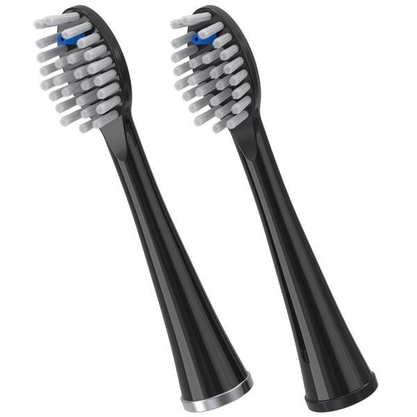 Waterpik Genuine Full Size Replacement Brush Heads With Covers for SonicFusion Flossing Toothbrush SFFB2EB, 2 Count Black
