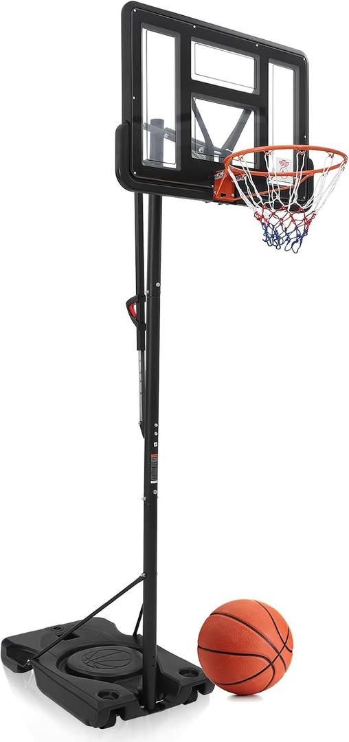 Basketball Hoop Outdoor, Height Adjustable, Portable Basketball Hoops & Goals for Your Family in Backyard/Driveway/Indoor, with Enlarged Base and PC Backboard