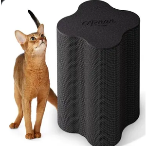 ORNAN Art Cat Scratching Post – Black,Four Leaf Clover Shape,Environmentally Friendly Corrugated Paper,Simple Design – for All Cats,Vertical Cat Scratching Board,Protecting Furniture Cat Scratch Pad.