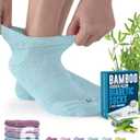 Doctor's Select Viscose Bamboo Ankle Diabetic Socks for Women and Men - 6 Pairs | Diabetic Ankle Socks for Men | Neuropathy Socks for Women | Pink, Light Pink, Purple, Blue, Green, Yellow, Large