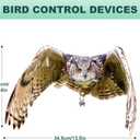 2 x Owls to Keep Birds Away: 3Pcs Fake Owls with Reflective Tape for Garden Patio, Bird Scare Reflective Hanging Decoration to Keep Birds Pigeon from Windows Tree Garden