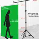 HEMMOTOP 7x5 ft(HxW) Green Screen Stand Kit, 6.5x5 ft Green Screen Backdrop with Stand for Streaming, Gaming, Zoom, Portable Greenscreen Background Kit with Clips & Carrying Case