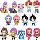 2X14Pcs Korean Idol Action Figure，Anime Pendant Keychains Holder Car Key Ring Mobile Phone Bag Hanging Cute Kawaii, Home Activity Class Prizes Carnival Christmas Rewards