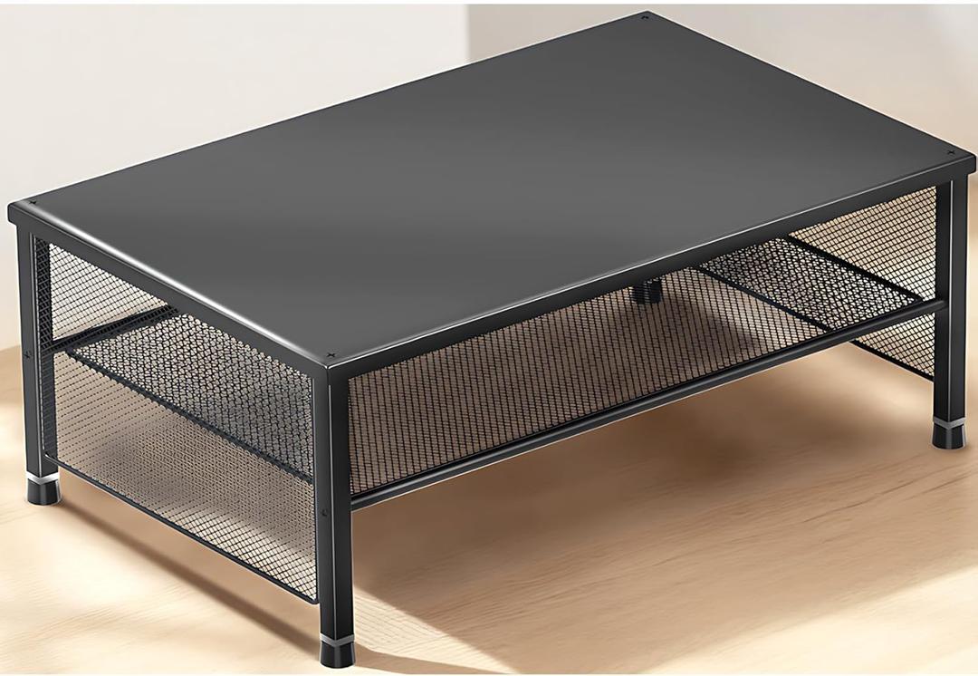 2-Tier Computer Monitor Stand Riser, Desk Organizer for Monitor, Printer & Laptop Stand, Desktop Workspace Organizers for Office Supplies(Black)