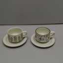 LemonRoad 2 Sets Vintage Tea Cup and Saucer Set Floral Tea Cup with Saucer 10oz Porcelain Vintage Coffee Mugs for Spring Party Birthday Gift Coffee (Leaves and Tang Grass Design)