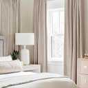 MIULEE 100% Blackout Linen Textured Curtains for Bedroom Solid Thermal Insulated Natural Beige Grommet Room Darkening Curtains & Drapes Luxury Decor for Living Room Nursery 52 x 120 Inch (2 Panels)