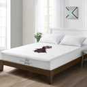 Online Bedding Linen California Queen Size 60"" x 84 with 18"" Inch Deep Pocket White Solid Mattress Protector Fitted Style 100% Waterproof Terry Cotton Vinyl-Free Matress Protector