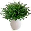 12 Pcs Christmas Norfolk Pine Branches 18 Inch Artificial Norfolk Pine Stems Faux Stem Greenery Pine for DIY Crafts Garland Wreath Xmas and Home Decor