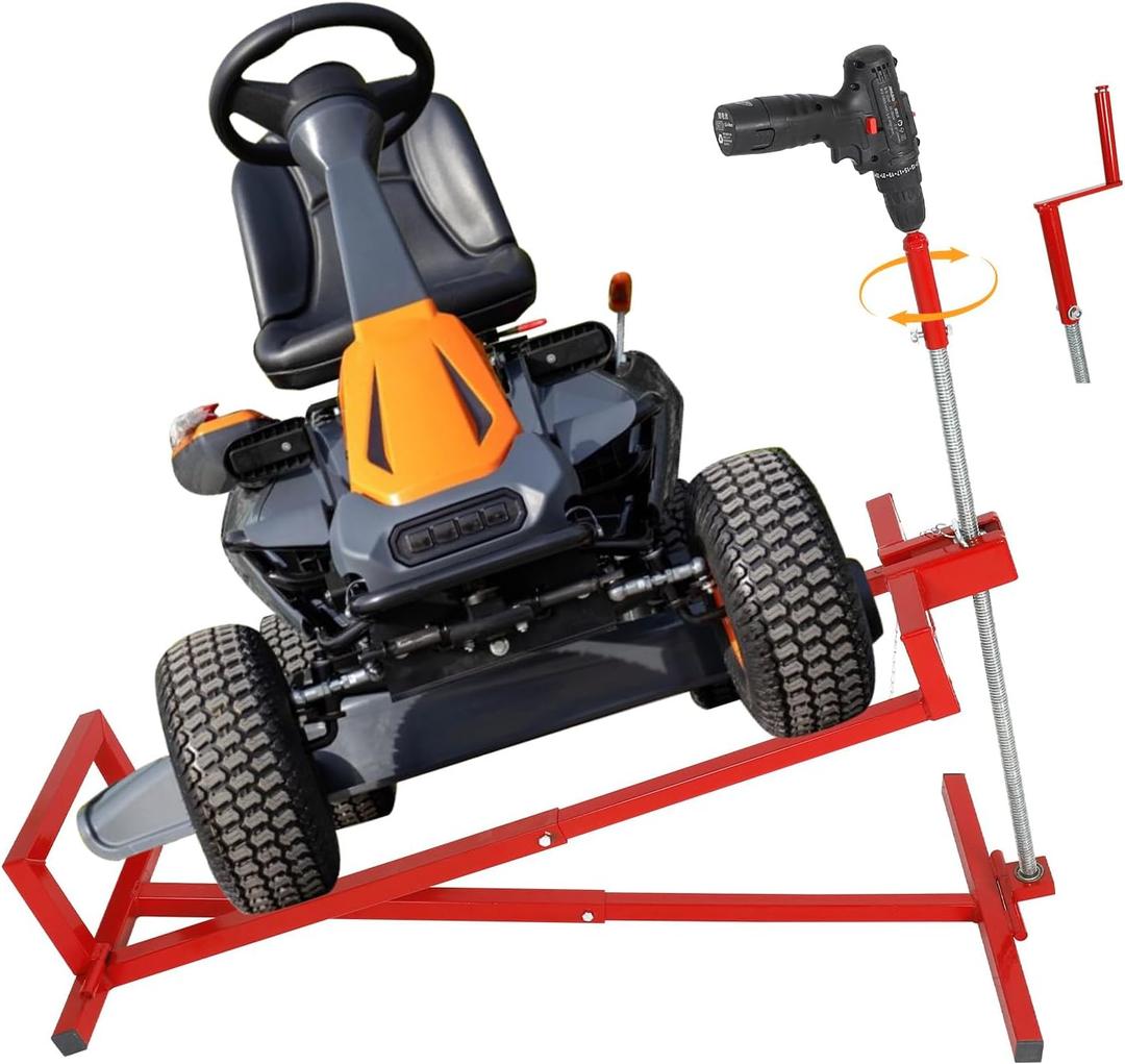 Riding Lawn Mower Lift Jack Telescopic Maintenance Jack with 882 Lbs Weight Capacity, Lawn Mower Lift for Lawn mowers and Garden Tractors with Manual Handle