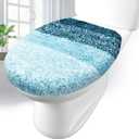 Arotive Soft Microfiber Bathroom Toilet Lid Cover, Machine Washable Seat Covers, 17.5 x 15, Stays in Place Rubber Backing, Fits Most Round, Elongated and Oblong Lids, Accessories Decor, Peacock Blue