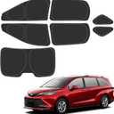 D-Lumina Rear  Side Window Sun Shade for 2021-2025 Toyo-ta Sienna Accessories, Windshield Sunshade Window Shade Sun Visor Protector Block UV Rays Heat, Foldable 2 Layers 210T Material, Pack of 7