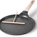 CAROTE Nonstick Crepe Pan with Spreader, 10 Inch Non Stick Granite Coating Dosa Pan Pancake Flat Skillet Crepe Maker Pan Healthy Stone Cookware, PFOA FREE