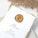 UNIQOOO Wax Seal Stickers - Babys Breath Wedding Invitation Envelope Seal Stickers, Botanical 50 Pcs Self- Adhesive Antique Gold Stickers, Perfect for Invitation, Gift Wrapping, Crafts (Antique Gold)