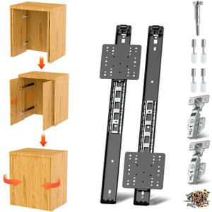 Pocket Door Slides, Cabinet Pocket Door Slide,Pocket Door Hinge,Pivot Door Slide Hardware Inset,Cabinet Pocket Door Hardware Kit Fit for Inset Door,Cabinet Door (16 inches, Pieces, 2)