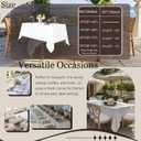4 Packs White Tablecloth 60 x 126 Inch, Rectangle 8 Feet Table Cloth - Stain and Wrinkle Resistant Washable Polyester Table Cover for Dining Tables, Buffet Parties and Camping
