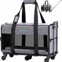 Pet Carrier Airline Approved - Dog Carrier with Wheels - TSA Airline Approved Dog Carrier - Rolling Pet Carrier with Wheels for Small to Medium Size Cat or Dog - Airplane Cabin Animal