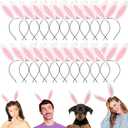 XunYee 24 Pcs Easter Bunny Ears Headbands Felt Rabbit Ears Hairbands for Easter Cosplay Party Bunny Costume for Adults Halloween Party Favors