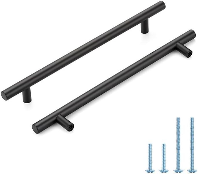 HOME EDIT Black Cabinet Handles 7-1/2 Inch Hole Spacing Stainless Steel Drawer Pulls for Cabinets, Dresser, Bathroom 10 Pack