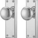 ToPToToo Dummy Door Knob Interior, Inactive Door Knobs for Closet, Antique Bifold Door Knobs Replacement, Single-Side Dummy Old Style Door Handle, Matte Black, 2 Pack