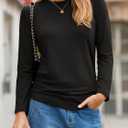 Tankaneo Womens T-Shirts Summer Long Sleeve 2025 Crew Neck Blouse Dressy Casual Ruched Slim Fit Trendy Tops