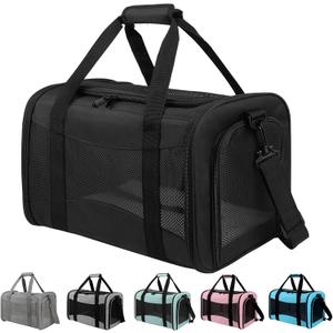 Carriers Soft-Sided Pet Carrier for Medium Large Cats Dogs Under 35Lbs,Breathable Mesh Ventilation Design,Airline Approved Cat Carrying Case(X-Large,Black) (20.0"L x 13.0"W x 13.0"H)