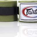 Fairtex HW2 Elastic Cotton Handwraps, 120' and 180" Full Length Hand Wraps-Many Colors (Olive Green)