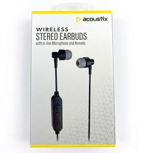 Acoustix Stereo Earbuds Audiobuds Black Microphone 