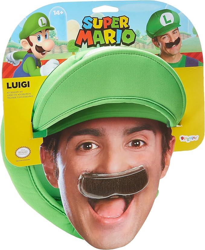 Disguise Men's Nintendo Super Mario Bros. Luigi Adult Hat and Mustache