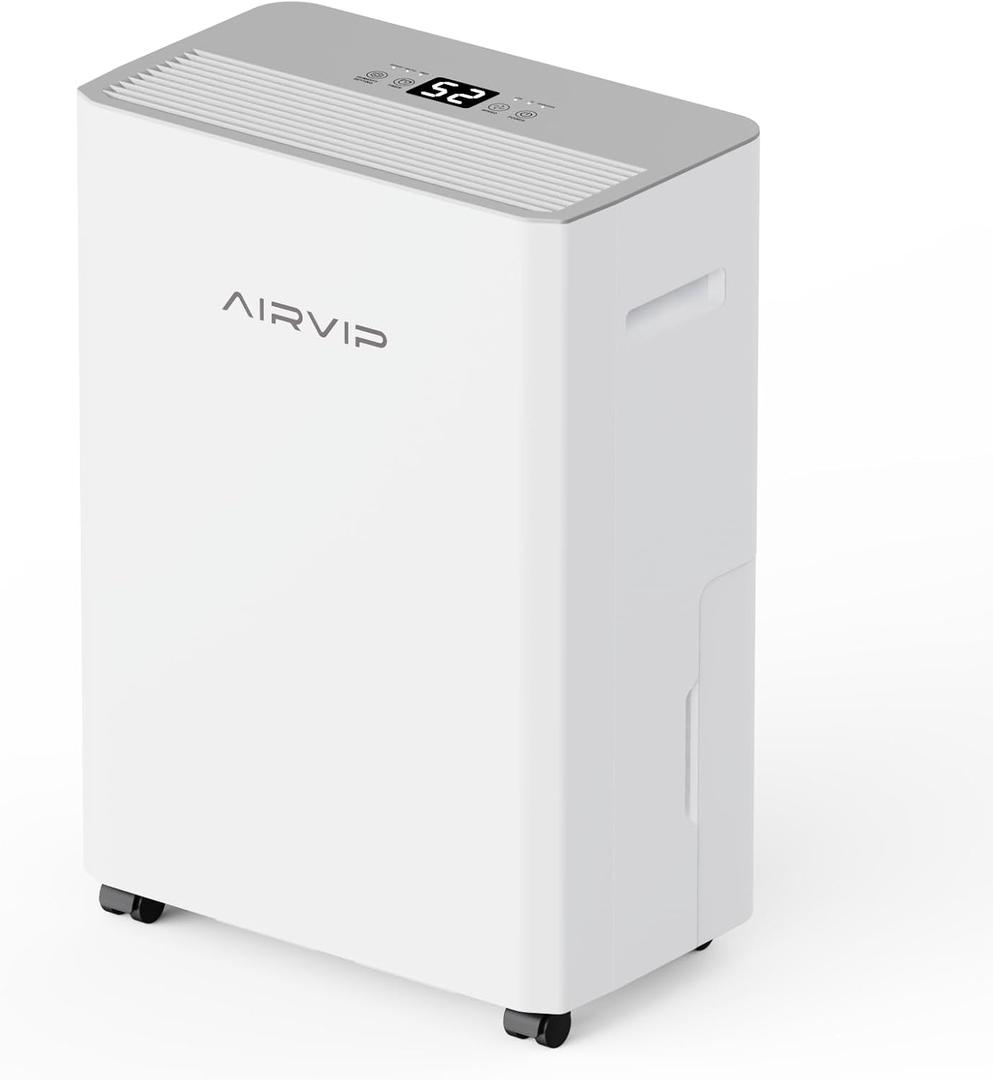 34 Pints Dehumidifiers for Home with 6.56ft Drain Hose, 2441 Sq.Ft Quite & Energy Efficient Dehumidifier for Basement Bedroom Bathroom with Auto Shut Off,2.5 L Water Tank,Smart Humidity Control (White 03CE)