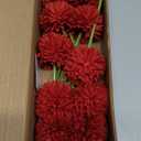 Blooming Paradise 10Pcs Artificial Fake Flower Plants Silk Chrysanthemum Ball Hydrangea Arrangements Wedding Bouquets Decor Home Kitchen Garden Party Table Floral Centerpieces DIY (Red)