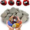 80 Pcs River Rocks for Painting, 1.2-2 Inch River Rocks Craft Rocks for Arts Multi-Color Painting Rocks for Kids Project, Crafts and Family DIY Project