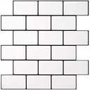 Art3d Peel and Stick Backsplash for Kitchen White Subway (10 Tiles, Thicker Design)