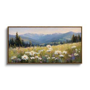 InSimSea Extra Large Framed Vintage Wall Art, Meadow Wildflowers, 20x40inch