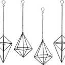 Hanging Air Plants Holders Black Airplants Plant Hanger Metal Geometric Inoor Planter Holder Air Ferns Display Rack with Chain 4Pcs