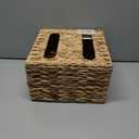 StorageWorks Garbage Bag Dispenser with Lid, Wall Mount Water Hyacinth Plastic Bag Holder for Kitchen, Cabinet, Countertop, 2 Slots