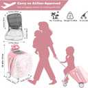 Kids Ride-on Luggage with Seat, 20 inch Carry On Suitcase, 2-in-1 Children's Luggage with Shockproof Silent Wheels and Guardrail for Airplane & Travels