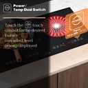 Hobsir 2 Burner Electric Cooktop 110V with Plug, 2000W Independent Power, 24 Inch PF602SGB-1
