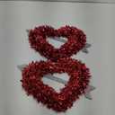 2 red Valentine tinsle hearts with arrow 16"