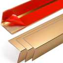 4PCS 45" Aluminum Metal Corner Protectors, Self Adhesive Corner Guards, Metal Wall Edge Protector Strip, Furniture Corner Protectors, Wall Cabinet Baseboard Decoration 45" x 1" (Copper Gold)