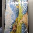 CHATYOUNG Framed Wall Art Landscape Paintings, Blue Misty Mountains Rustic Canvas Prints Farmhouse Cottage Wall Pictures Large 24"X48" for Living Room Bedroom Bathroom Home Decor Moving Gift